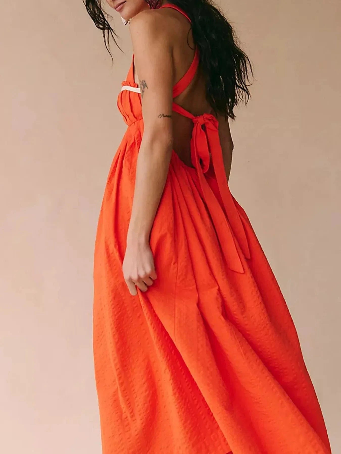 Sweetheart Neck Midi Dress - ShalayeFashion