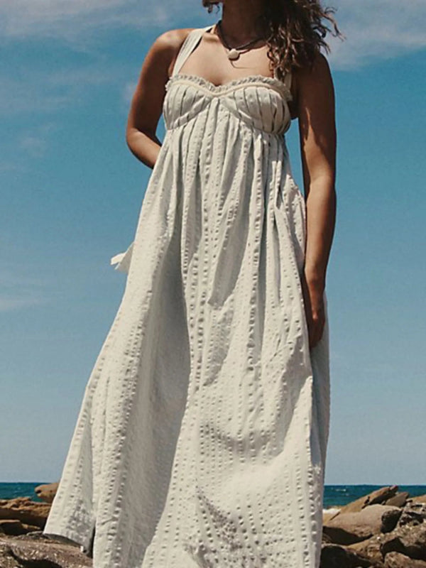 Sweetheart Neck Midi Dress - ShalayeFashion