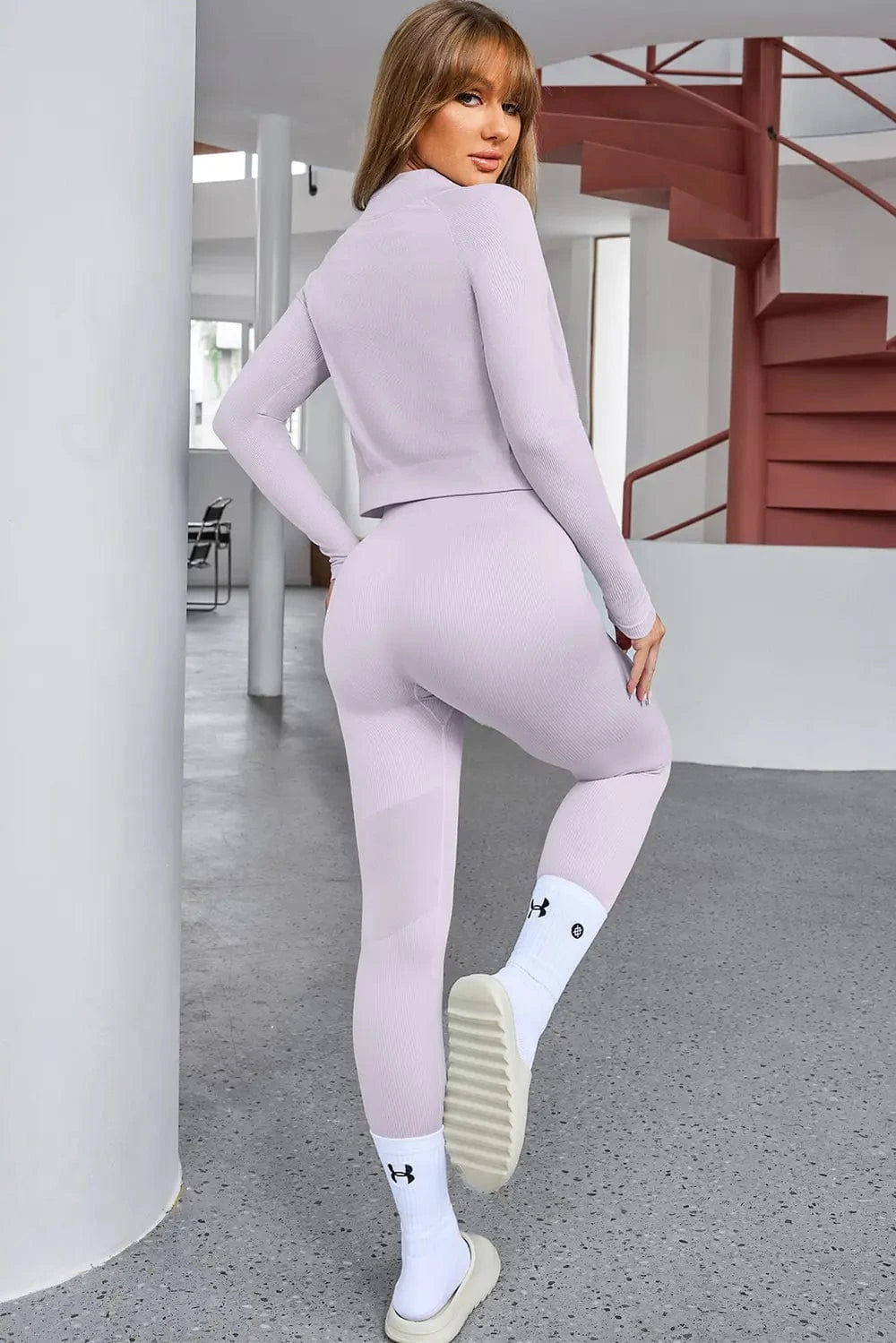 Tank Cropped Active Top and Pants Set - ShalayeFashion