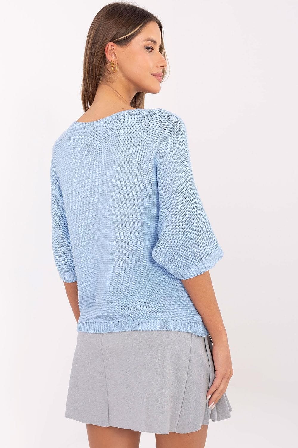 Teddy Bear Print Sweater V - Neck Cotton - ShalayeFashion