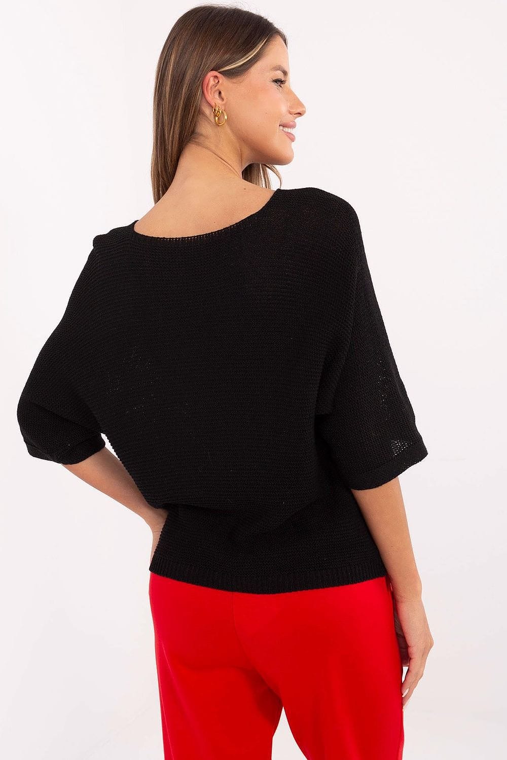 Teddy Bear Print Sweater V - Neck Cotton - ShalayeFashion