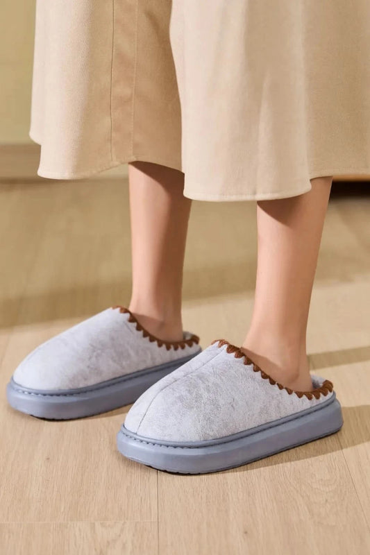 Thermal Round Toe Platform Slippers - ShalayeFashion