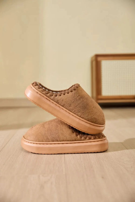 Thermal Round Toe Platform Slippers - ShalayeFashion