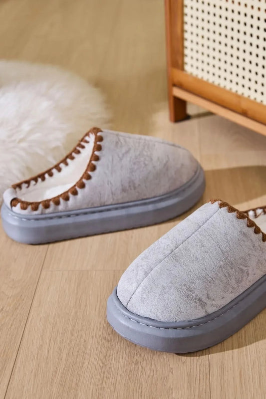 Thermal Round Toe Platform Slippers - ShalayeFashion
