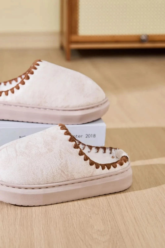 Thermal Round Toe Platform Slippers - ShalayeFashion