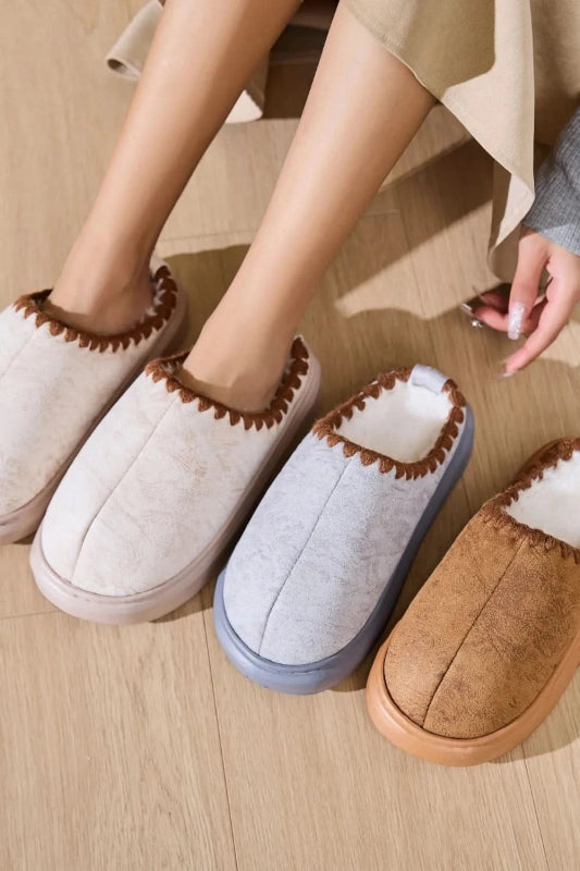 Thermal Round Toe Platform Slippers - ShalayeFashion