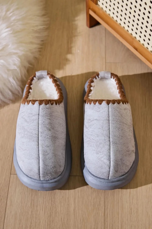 Thermal Round Toe Platform Slippers - ShalayeFashion