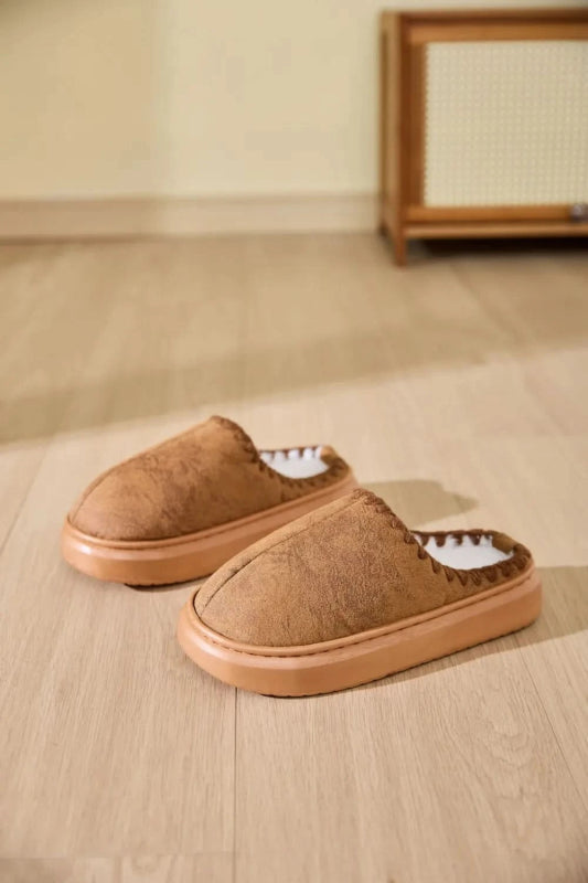 Thermal Round Toe Platform Slippers - ShalayeFashion