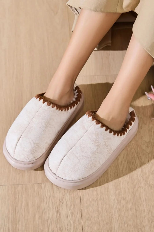 Thermal Round Toe Platform Slippers - ShalayeFashion