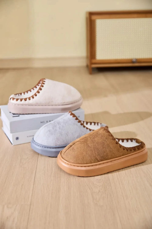 Thermal Round Toe Platform Slippers - ShalayeFashion