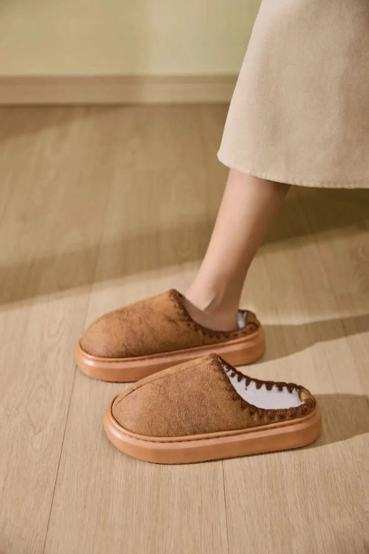 Thermal Round Toe Platform Slippers - ShalayeFashion
