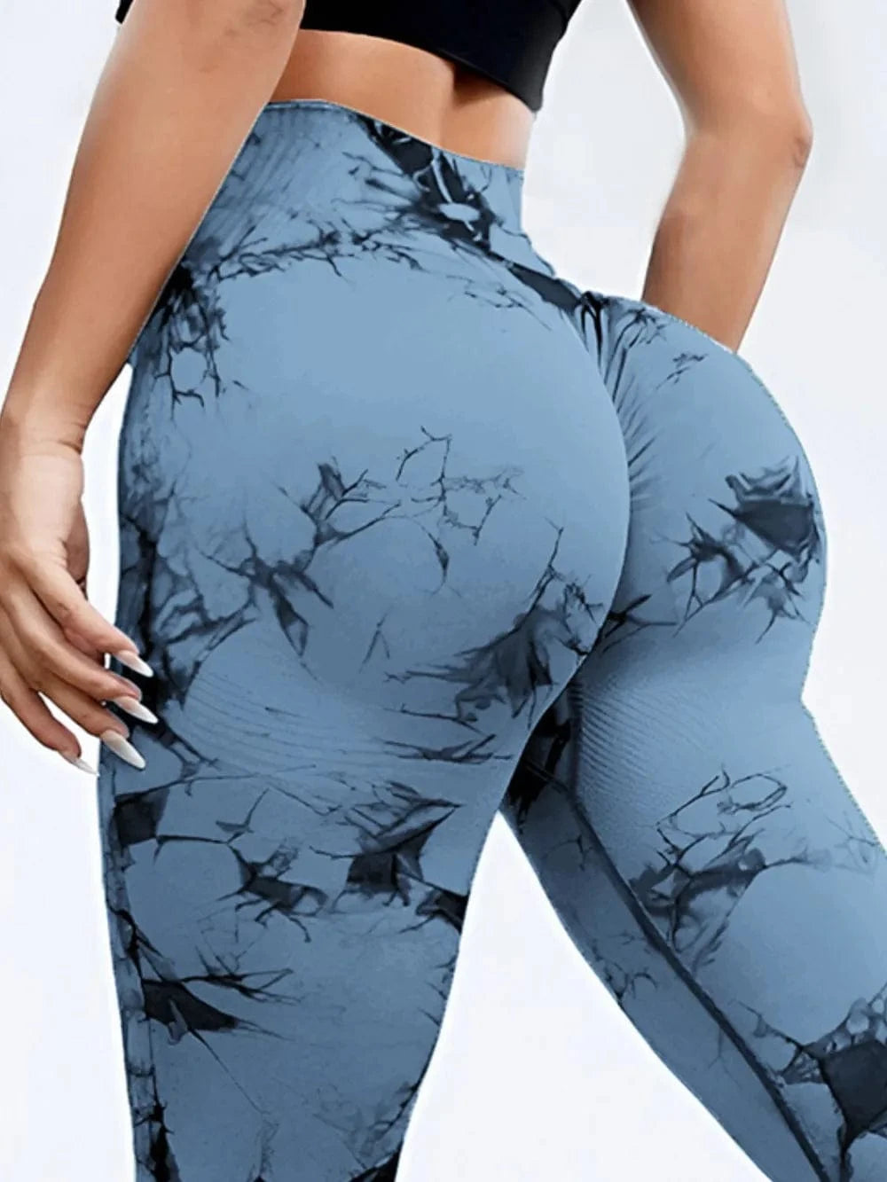 Tie - Dye High Waist Active Leggings - ShalayeFashion