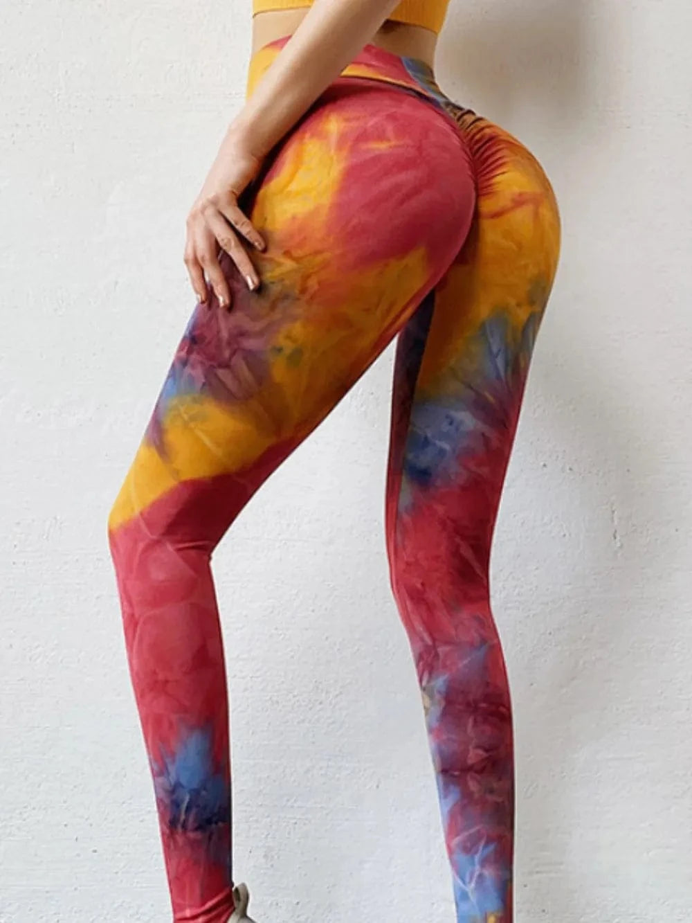 Tie - Dye High Waist Active Leggings - ShalayeFashion
