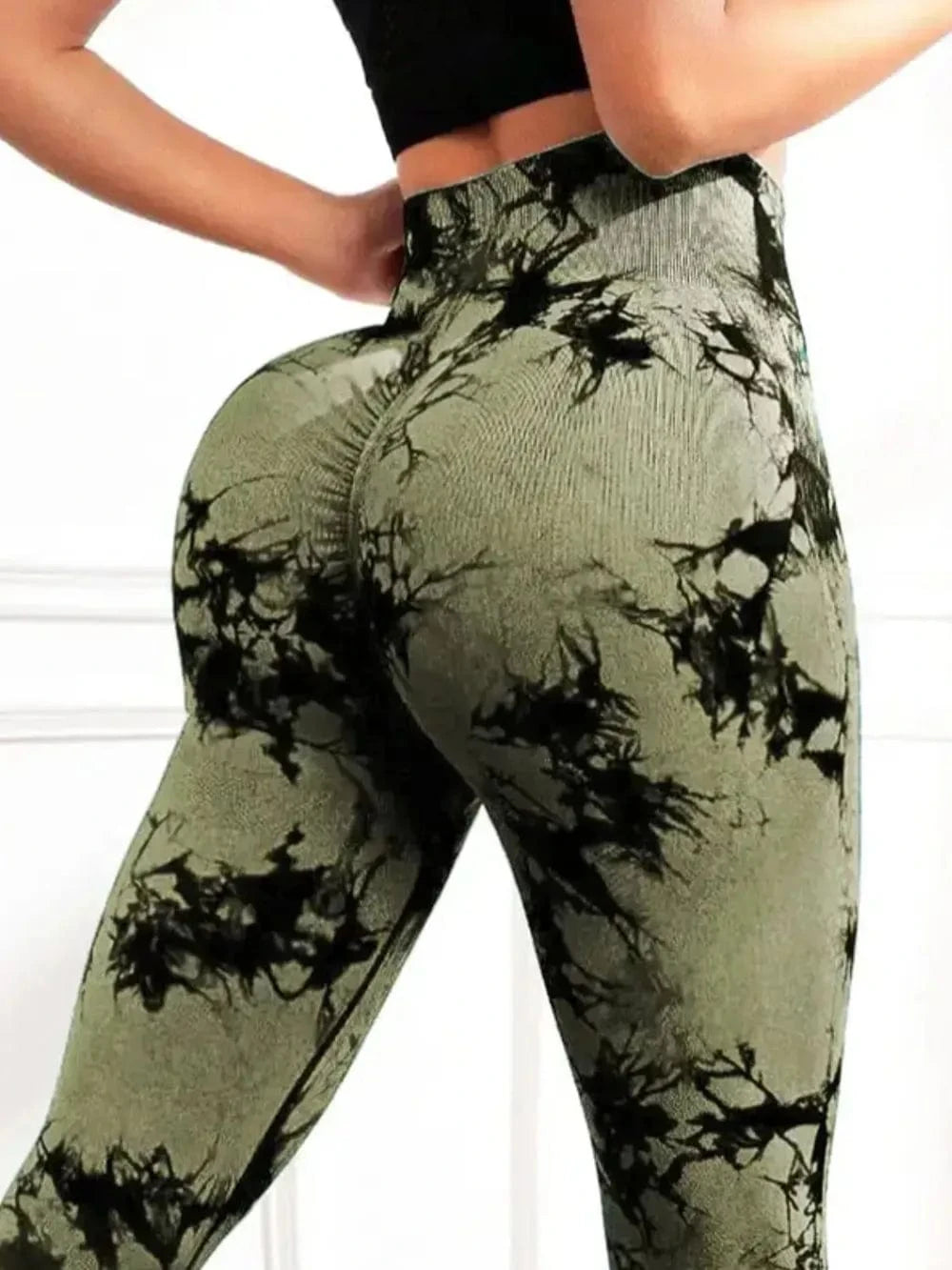 Tie - Dye High Waist Active Leggings - ShalayeFashion