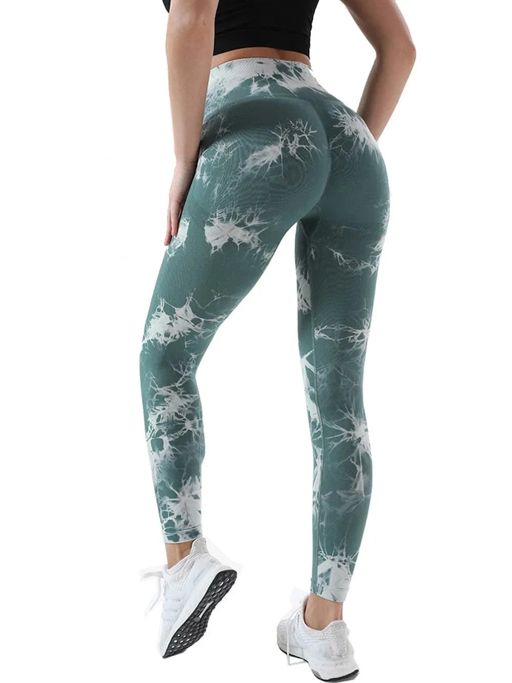 Tie - Dye High Waist Active Leggings - ShalayeFashion