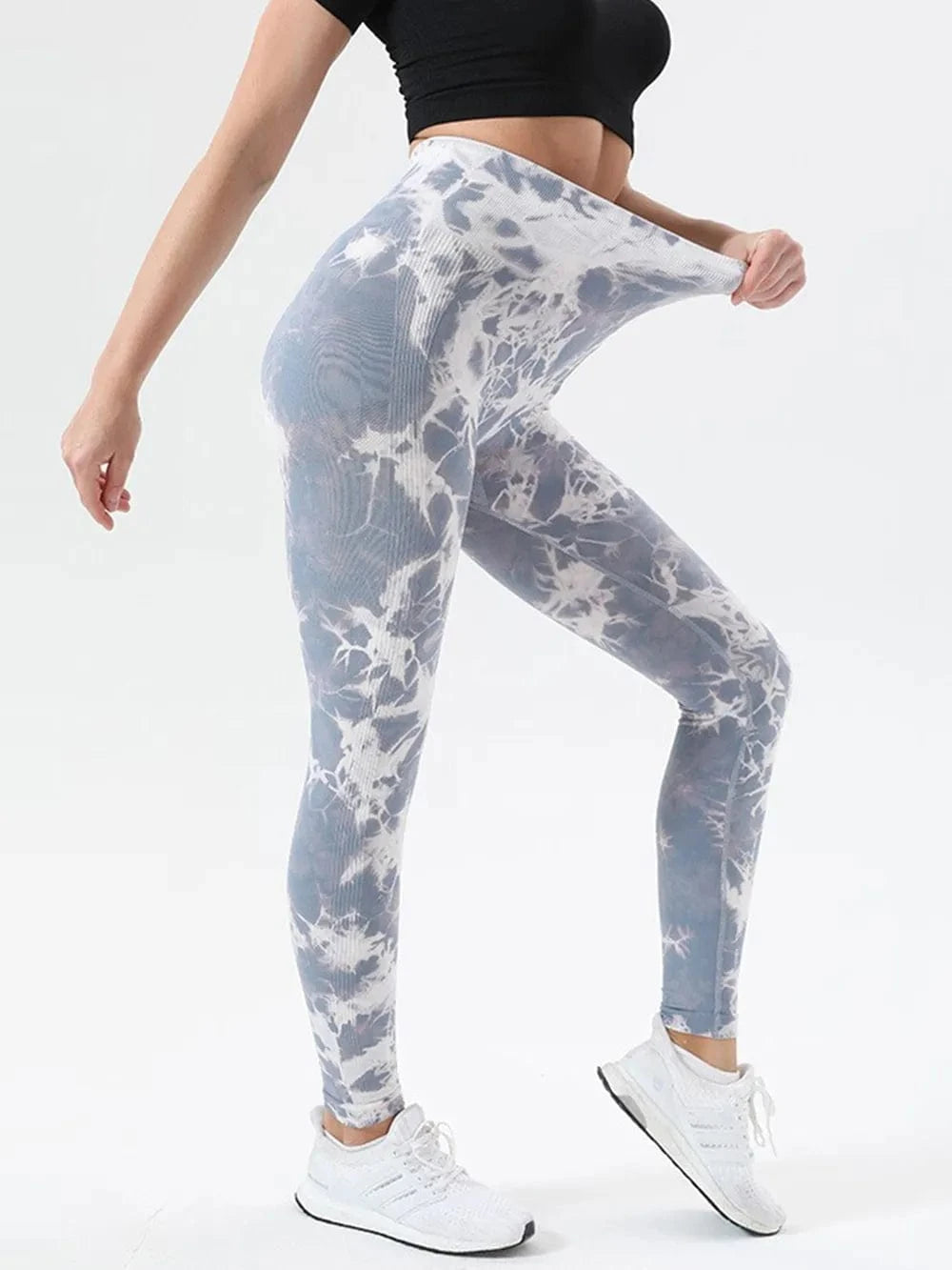 Tie - Dye High Waist Active Leggings - ShalayeFashion
