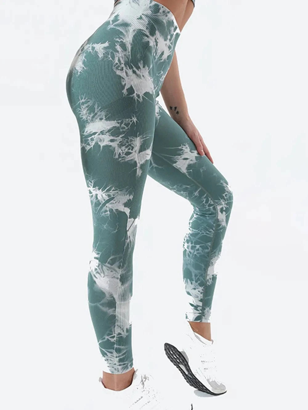 Tie - Dye High Waist Active Leggings - ShalayeFashion