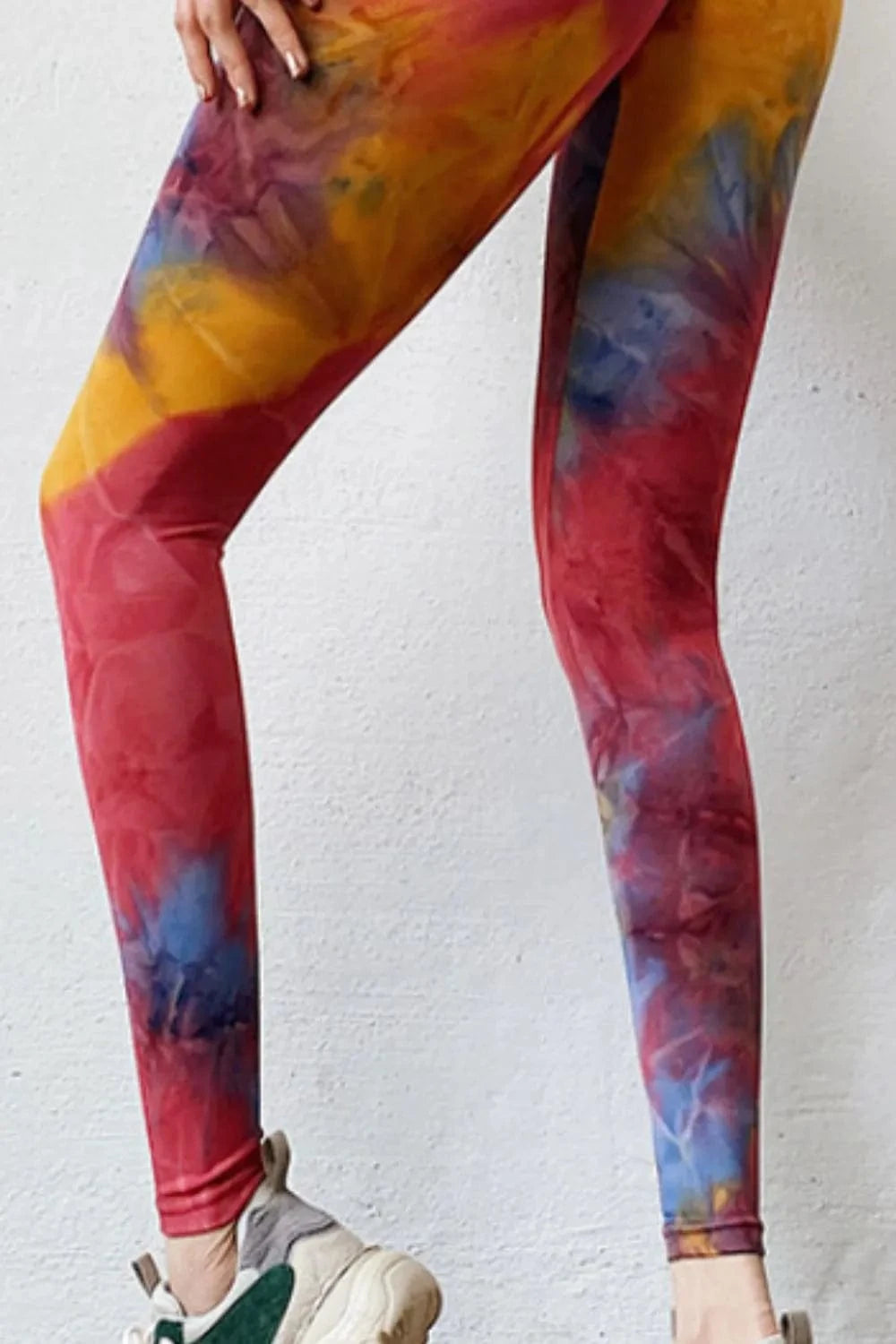 Tie - Dye High Waist Active Leggings - ShalayeFashion