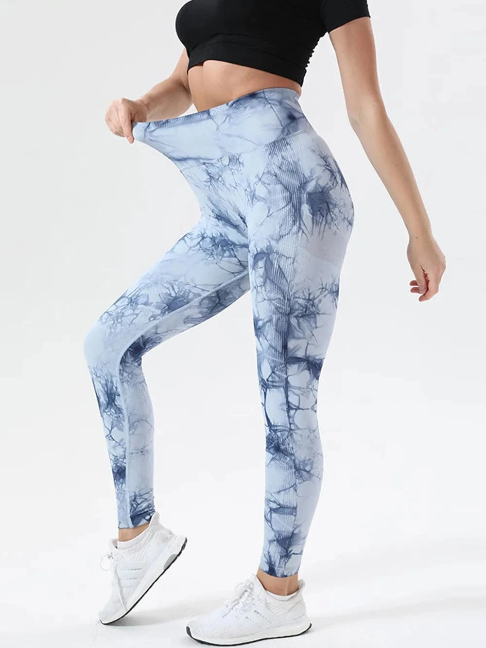 Tie - Dye High Waist Active Leggings - ShalayeFashion