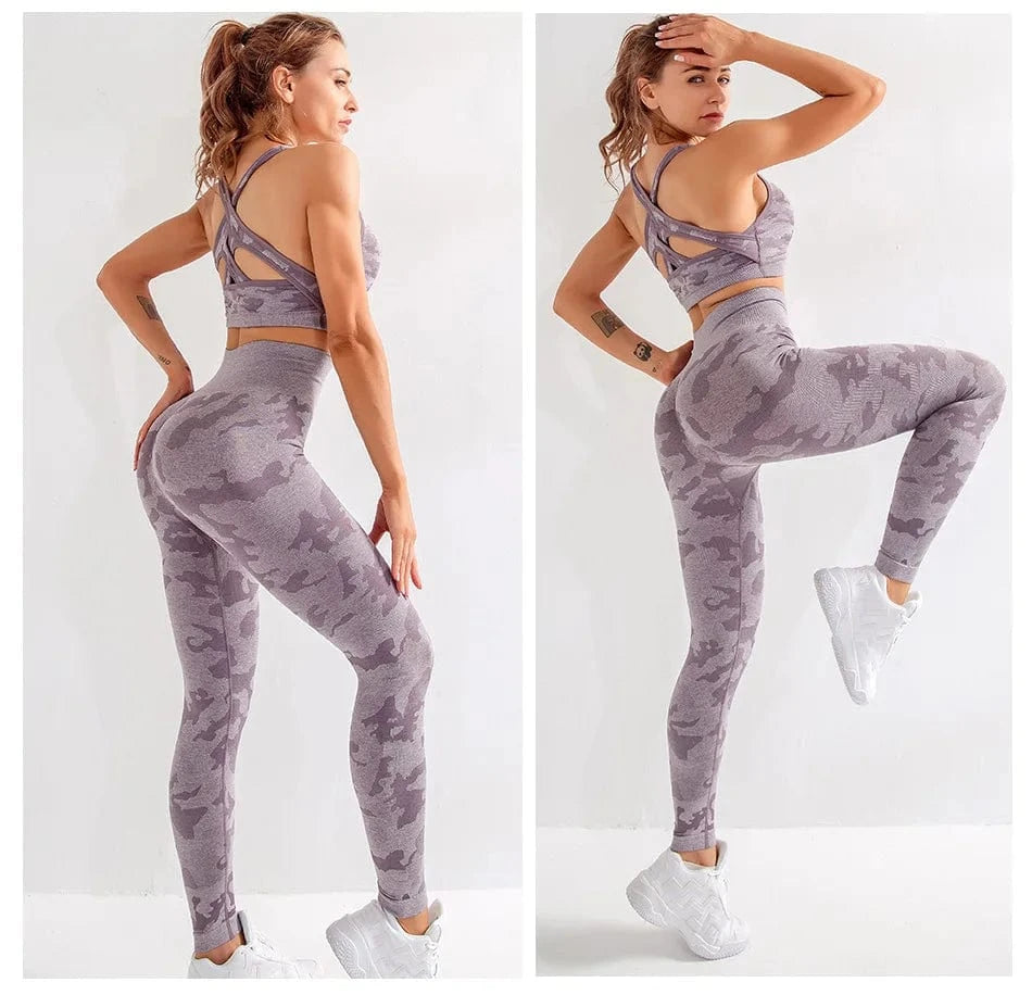Tie Dye Yoga Set Women Two Piece - ShalayeFashion