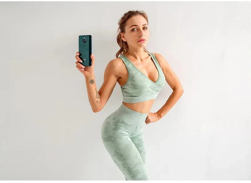 Tie Dye Yoga Set Women Two Piece - ShalayeFashion