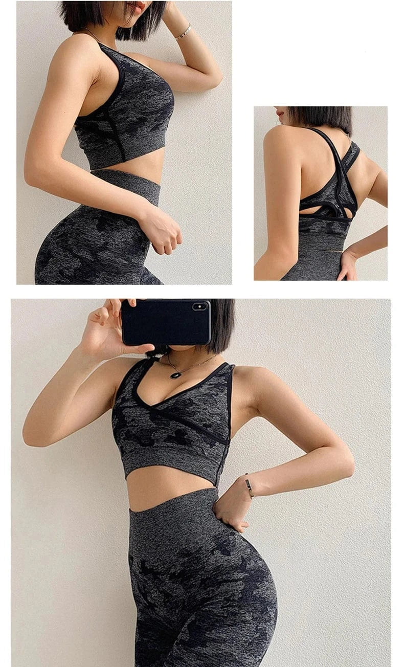 Tie Dye Yoga Set Women Two Piece - ShalayeFashion