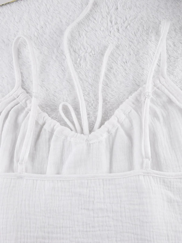 Tie Front Cami and Shorts Lounge Set - ShalayeFashion