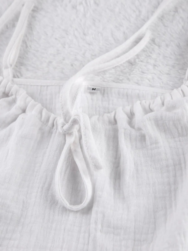 Tie Front Cami and Shorts Lounge Set - ShalayeFashion