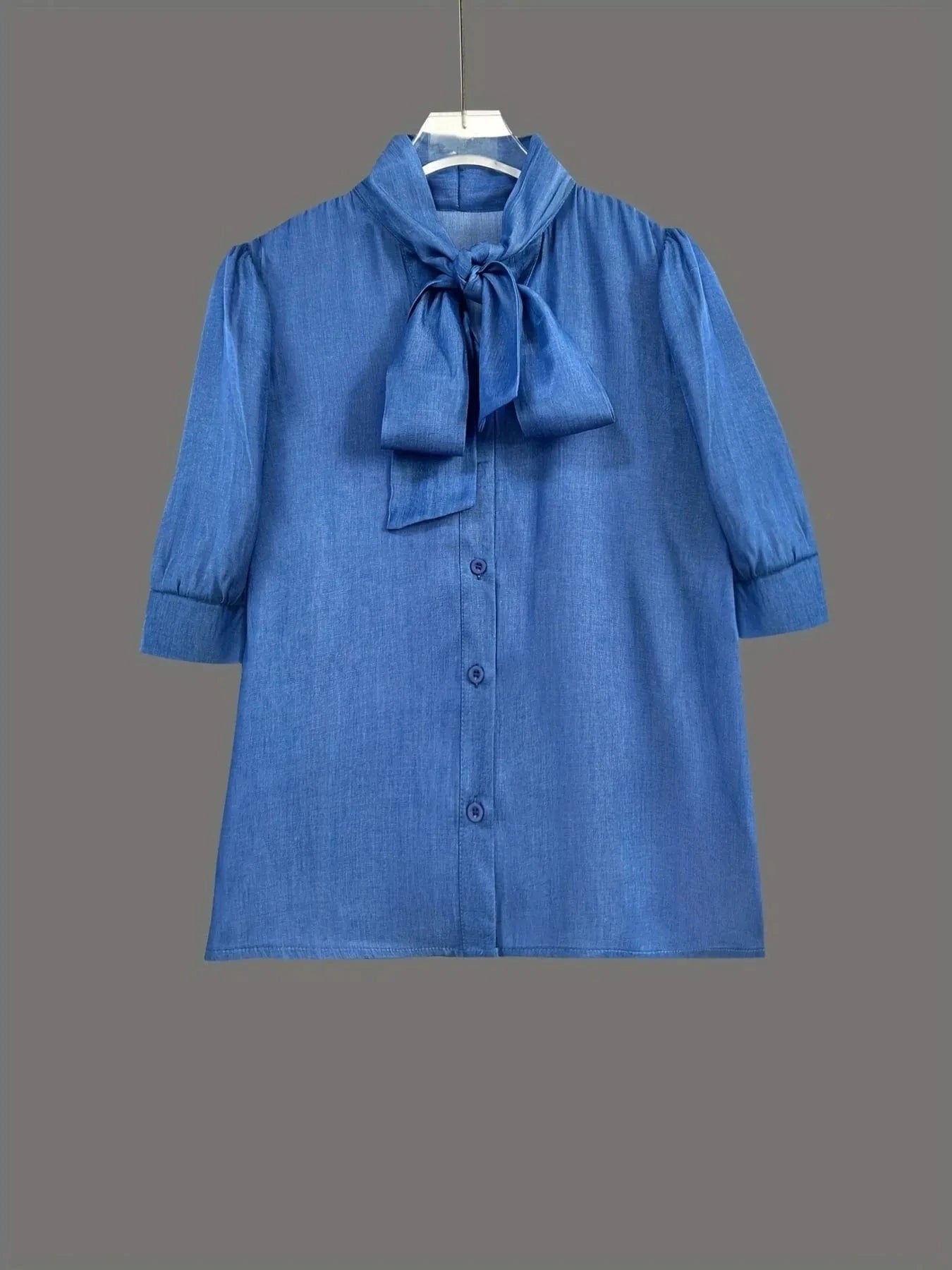 Tie Front Short Sleeve Blouse - ShalayeFashion