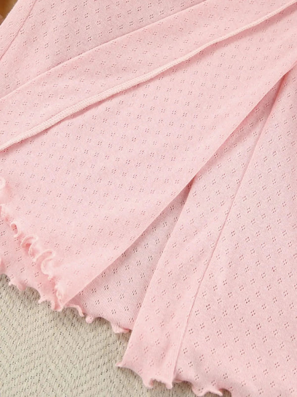 Tie Waist Kimono Sleeve Lounge Nightgown - ShalayeFashion