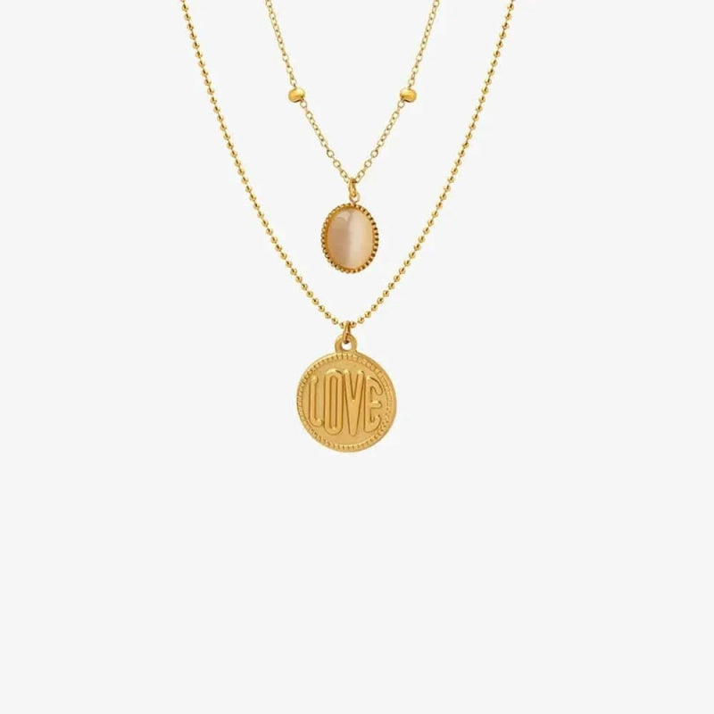 Titanium Steel Double - Layered Necklace - ShalayeFashion