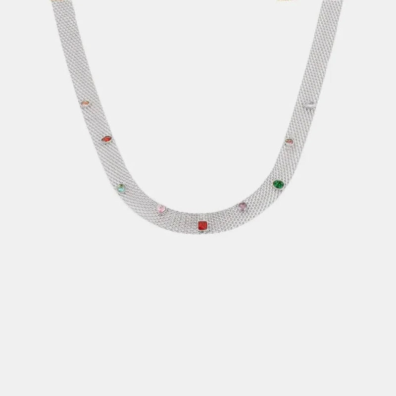 Titanium Steel Zircon Necklace - ShalayeFashion