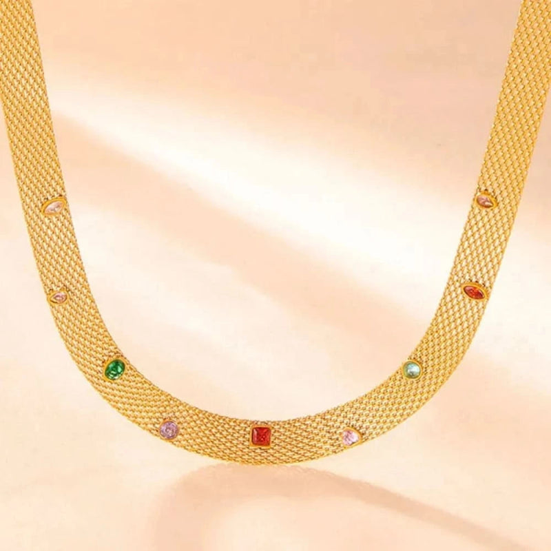 Titanium Steel Zircon Necklace - ShalayeFashion
