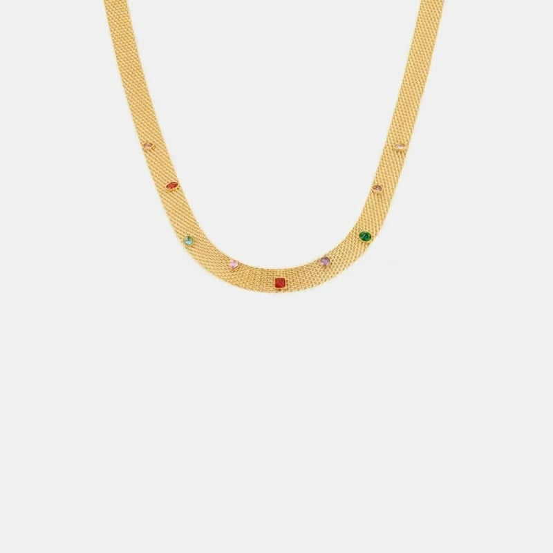 Titanium Steel Zircon Necklace - ShalayeFashion