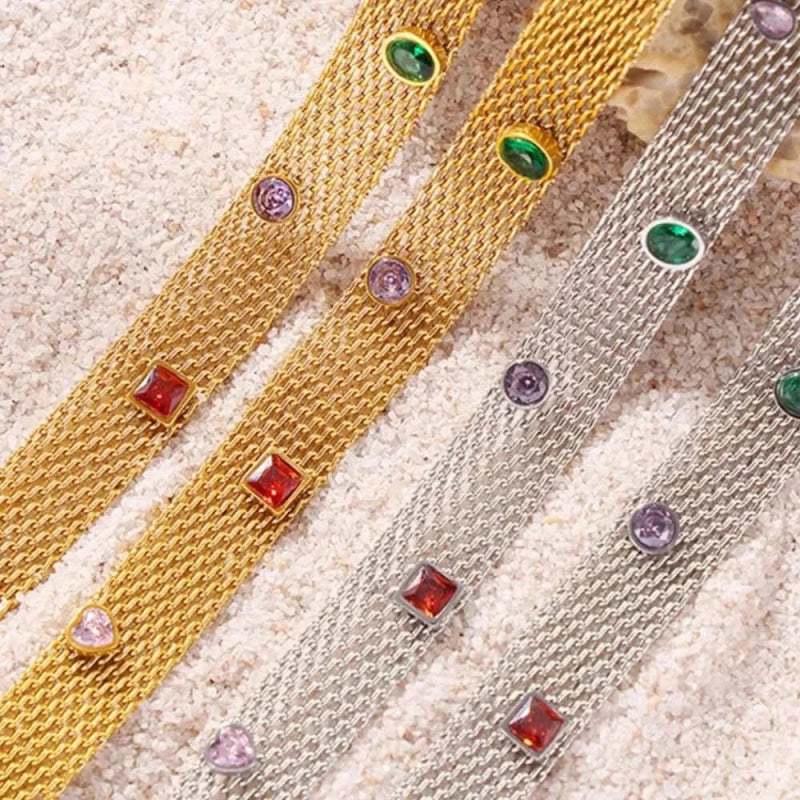 Titanium Steel Zircon Necklace - ShalayeFashion