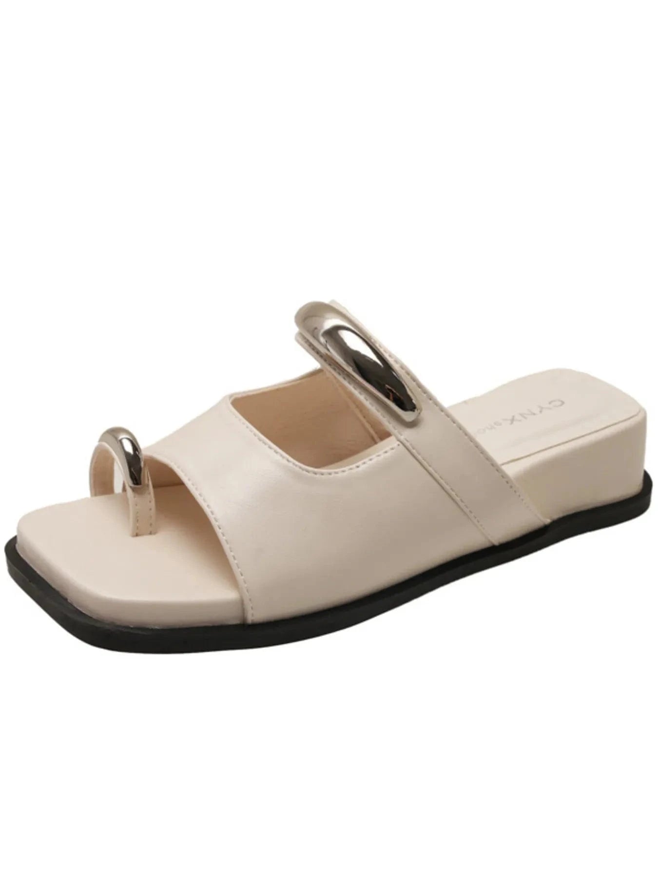 Toe Loop Cutout Platform Sandals - ShalayeFashion