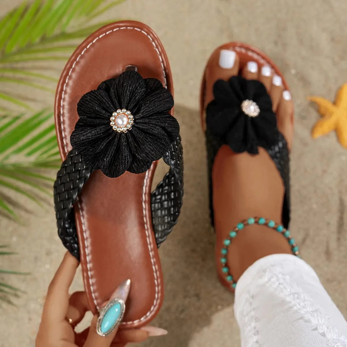 Toe Post Flats Sandals - ShalayeFashion
