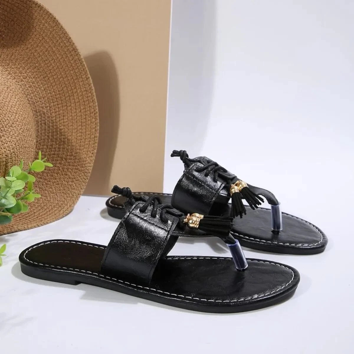 Toe Post Flats Sandals - ShalayeFashion