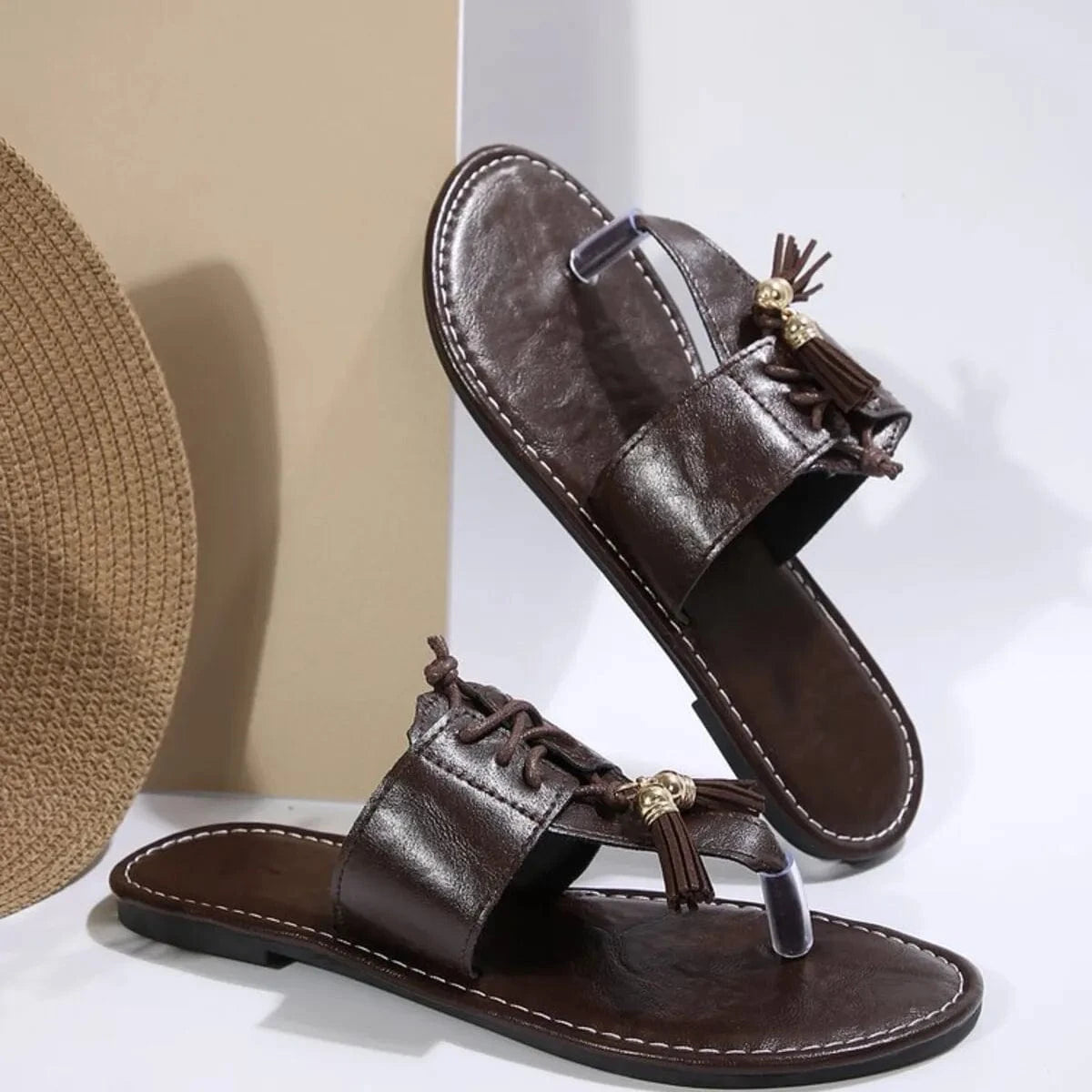 Toe Post Flats Sandals - ShalayeFashion