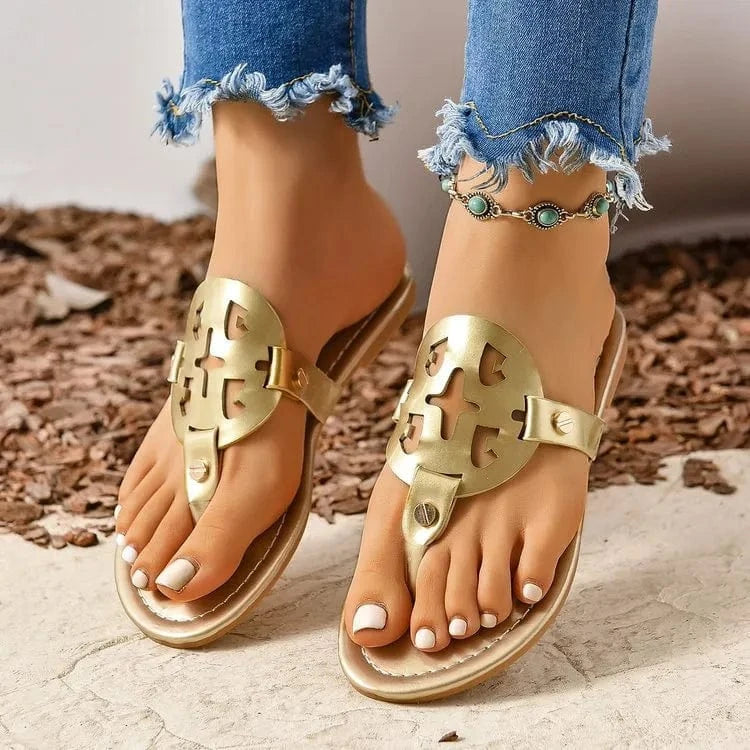 Toe Post Flats Sandals - ShalayeFashion