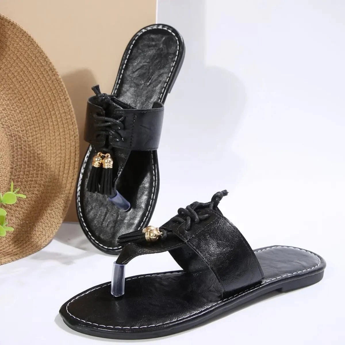 Toe Post Flats Sandals - ShalayeFashion