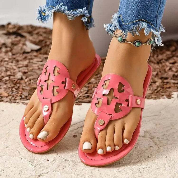 Toe Post Flats Sandals - ShalayeFashion