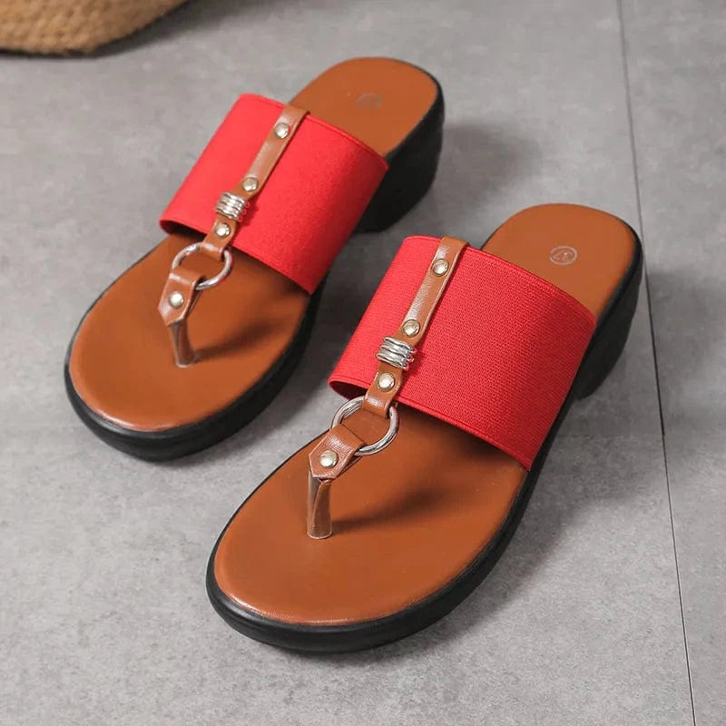 Toe Post Wedge Sandals - ShalayeFashion