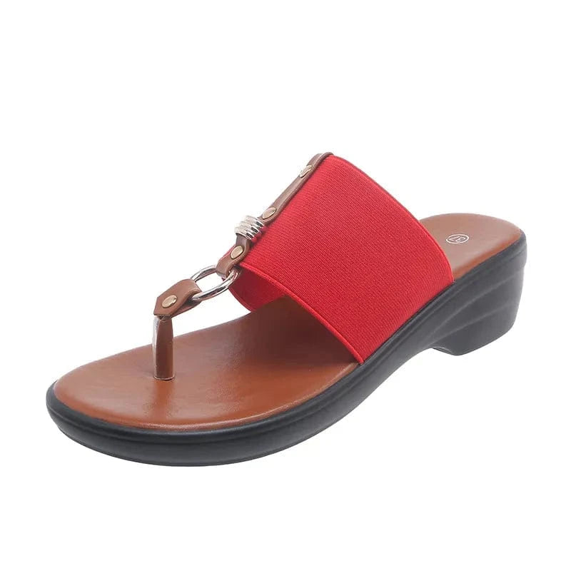 Toe Post Wedge Sandals - ShalayeFashion