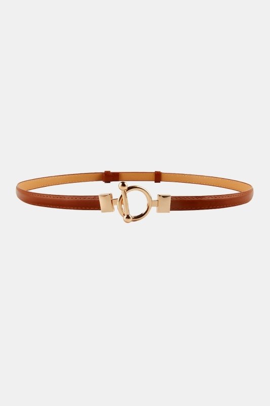 Toggle Buckle Skinny PU Belt - ShalayeFashion