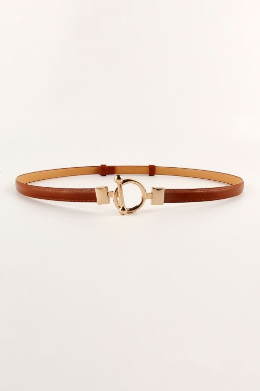Toggle Buckle Skinny PU Belt - ShalayeFashion