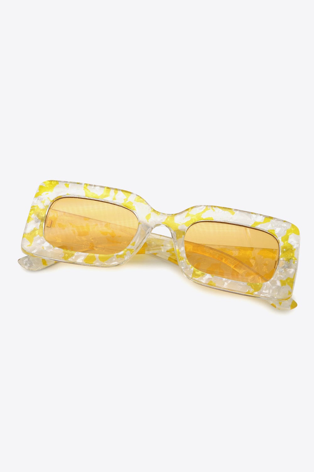 Tortoiseshell Rectangle Polycarbonate Sunglasses - ShalayeFashion