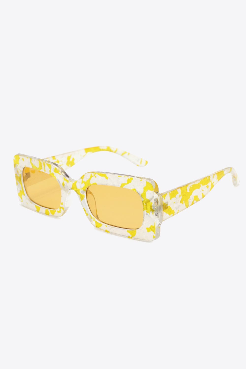 Tortoiseshell Rectangle Polycarbonate Sunglasses - ShalayeFashion
