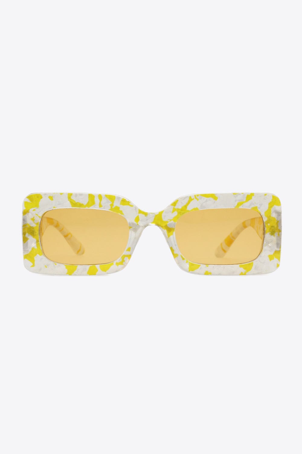 Tortoiseshell Rectangle Polycarbonate Sunglasses - ShalayeFashion