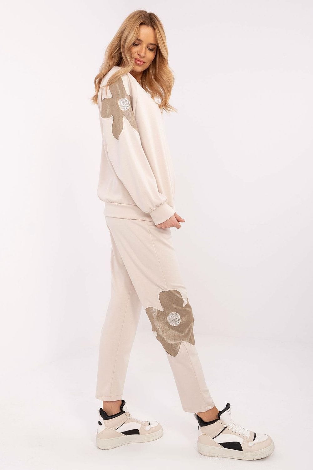 Tracksuit Set Flower Inserts Zircons Round - ShalayeFashion